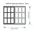LX089-OO Signal Box Windows Smalll (Pack of 8) OO/4mm/1:76