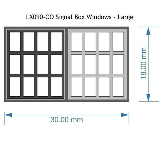 LX090-OO Signal Box Windows Large Pack of 6 OO/4mm/176 – Scale Model ...