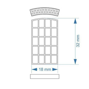 LX125-OO Arched Top Industrial Windows 18mm x 32mm (Pack of 12) OO/4mm/1:76