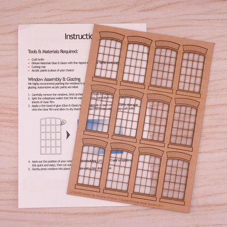 LX125-OO Arched Top Industrial Windows 18mm x 32mm (Pack of 12) OO/4mm/1:76