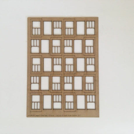 LX126-OO Large 6 Pane Sash Windows (Pack of 10) OO/4mm/1:76