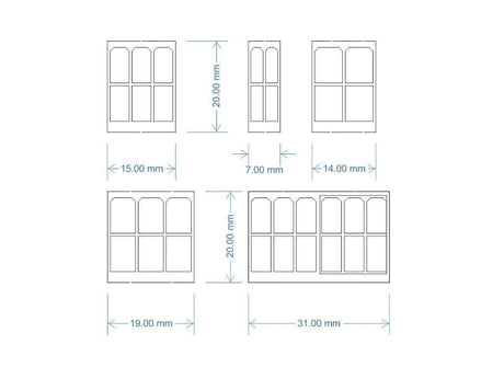 LX146-OO Midland Railway Signal Box Windows (Pack of 20) OO/4mm/1:76