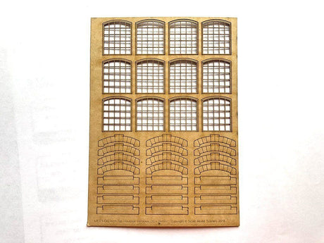 LX171-OO Arch-Top Industrial Windows With Headers & Sills OO/4mm/1:76