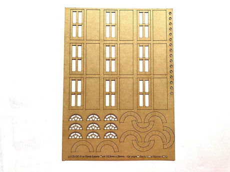 LX172-OO Four Panel Exterior Doors (12.5mm x 29mm) OO/4mm/1:76