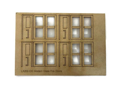 LX202-OO Modern Glass Fire Doors (Pack of 4) - OO/4mm/1:76