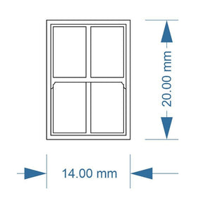LX204-OO 4 Pane Sash Windows (Pack of 5) - OO/4mm/1:76