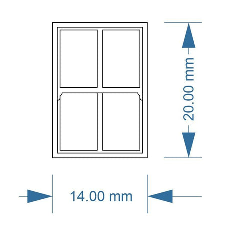 LX204-OO 4 Pane Sash Windows (Pack of 5) - OO/4mm/1:76