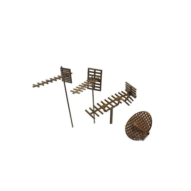 LX212-OO Television Aerials & Satellite Dishes (Pack of 13) - OO/4mm/1:76