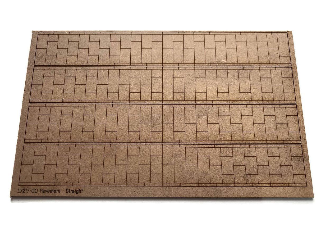 LX217-OO Laser Cut MDF Pavement Strips - OO/4mm/1:76