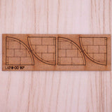 LX218-OO Laser Cut MDF 90 Degree Pavement Corners (Pack of 4) - OO/4mm/1:76
