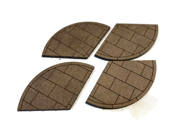LX219-O Laser Cut MDF 120 Degree Pavement Corners (Pack of 4) - O/7mm/1:43