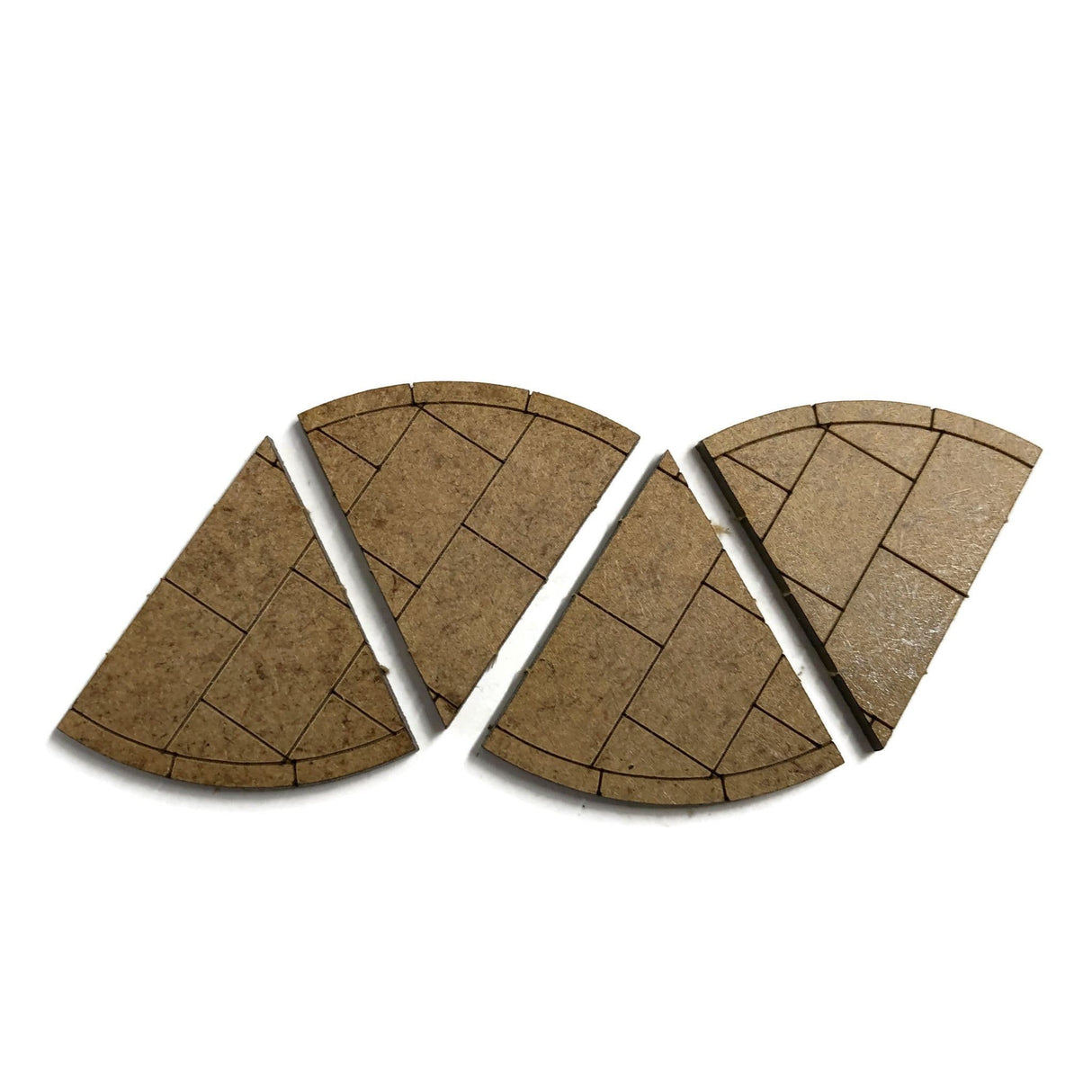 LX220-OO Laser Cut MDF 60 Degree Pavement Corners (Pack of 4) - OO/4mm/1:76