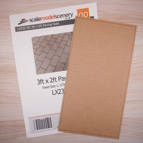 LX232-OO 3ft x 2ft Paving Slabs Engraved Sheet (144mm x 272mm) - OO/4mm/1:76