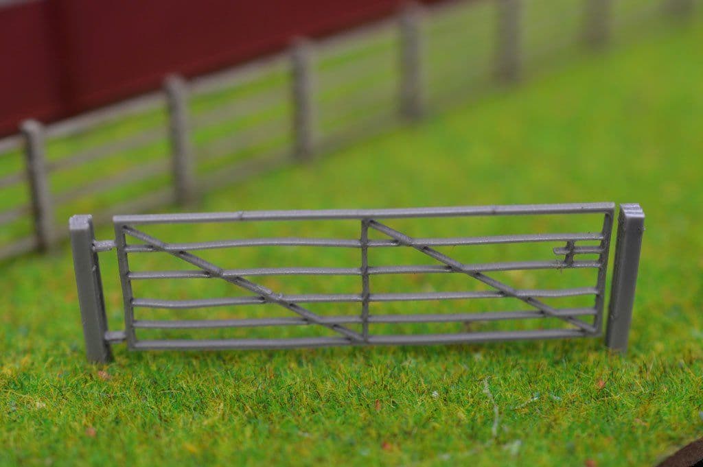 LX238-OO Laser Cut 15ft Galvanised Steel Field Gates (Pack of 5) - OO/4mm/1:76