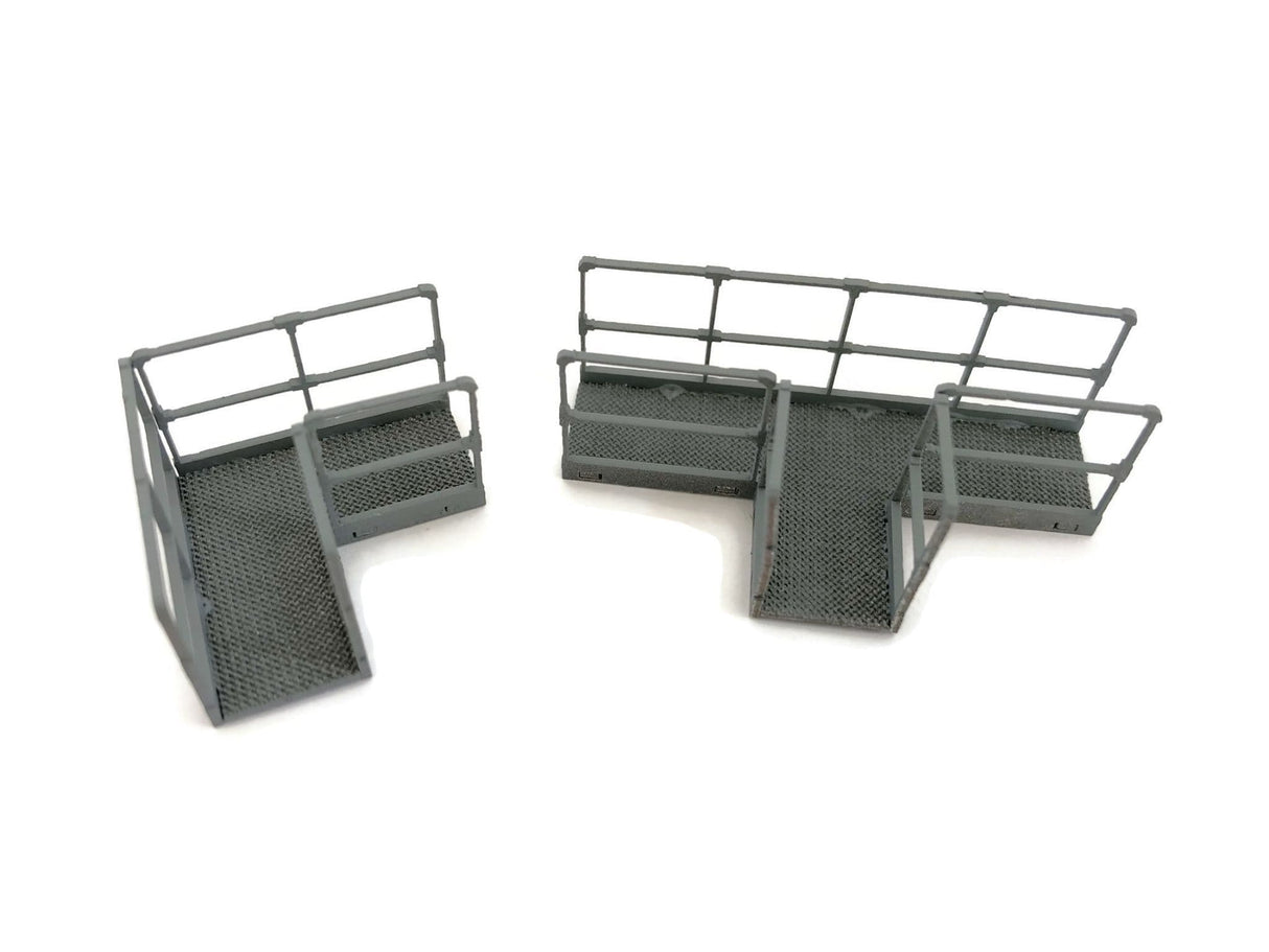 LX242-OO Laser Cut Industrial Walkways With Railings - Elbows & T Junctions - OO/4mm/1:76