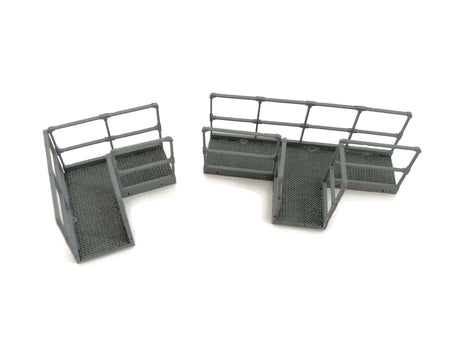 LX242-OO Laser Cut Industrial Walkways With Railings - Elbows & T Junctions - OO/4mm/1:76