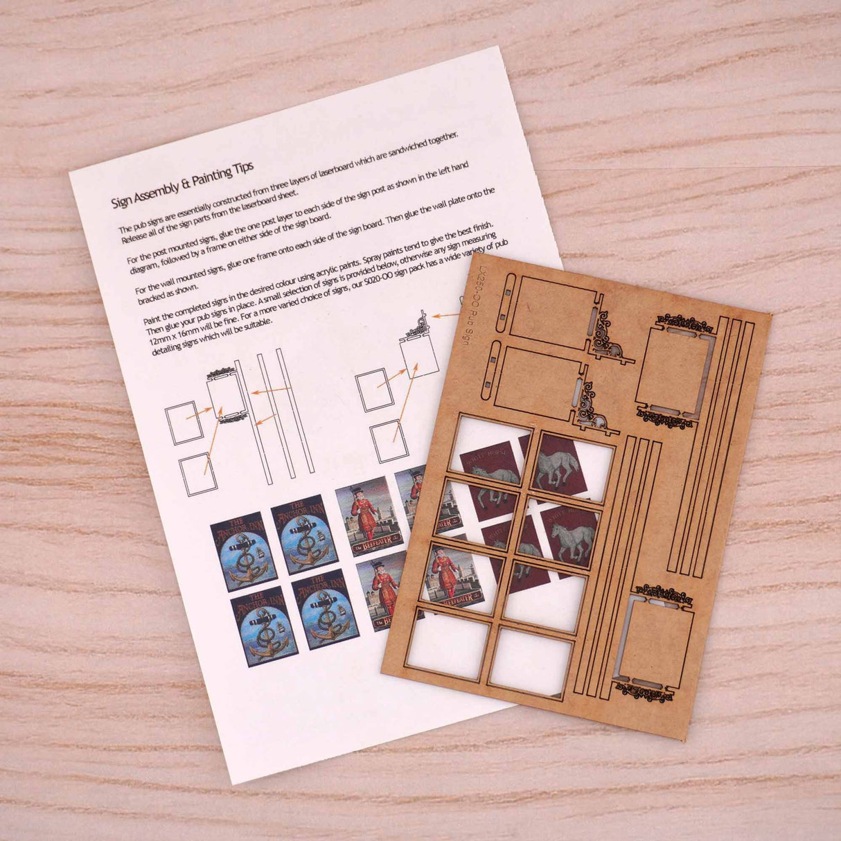 LX250-OO Laser Cut Pub Signs (Pack of 4) OO/4mm/1:76