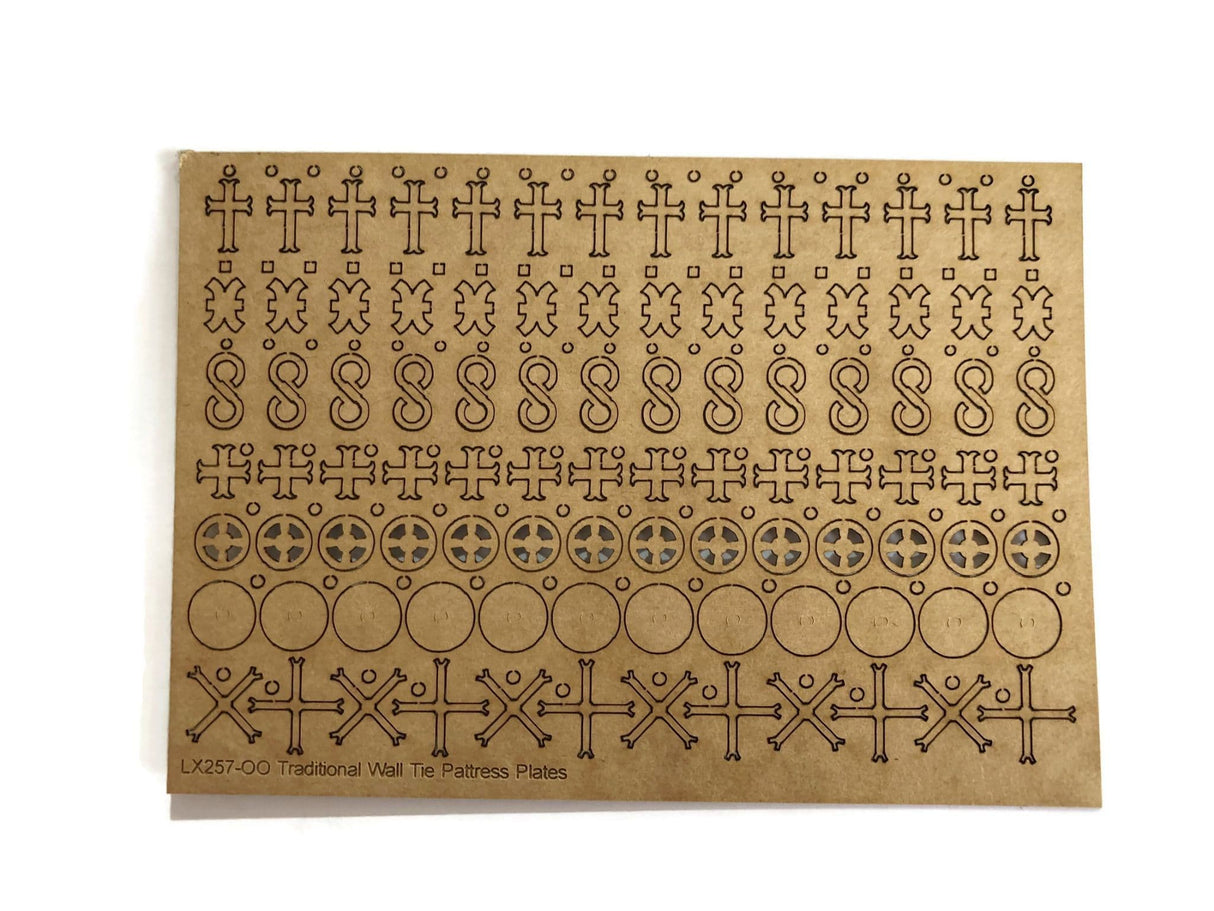 LX257-OO Traditional Wall Tie Pattress Plates (Pack of 94) - OO/4mm/1:76