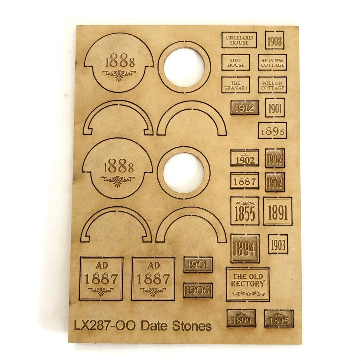 LX287-OO Building Date Stones & House Names (Pack of 26) - OO/4mm/1:76