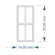 LX288-OO Large 4 Pane Sash Windows (Pack of 7) - OO/4mm/1:76