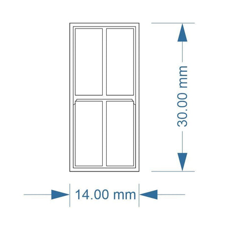 LX288-OO Large 4 Pane Sash Windows (Pack of 7) - OO/4mm/1:76