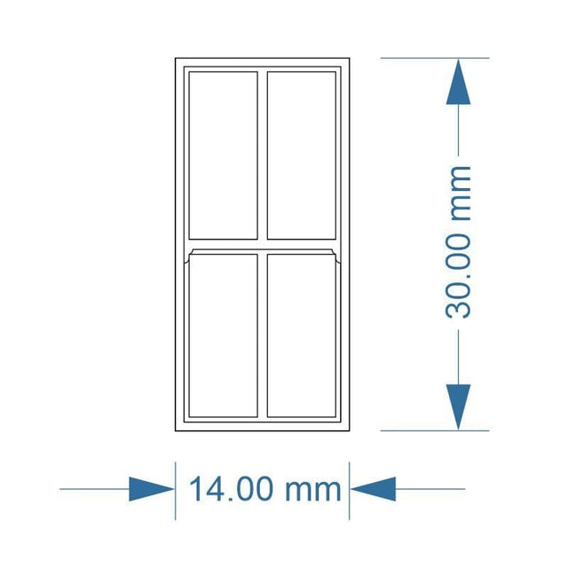 LX288-OO Large 4 Pane Sash Windows (Pack of 7) - OO/4mm/1:76
