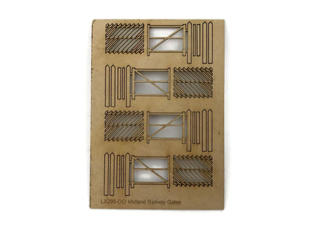 LX295-OO Midland Railway / LMS Platform Gates (Pack of 4) - OO/4mm/1:76