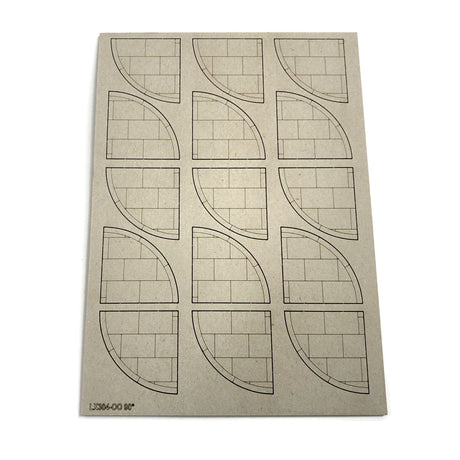 LX304-OO Laser Cut Card 90 Degree Pavement Corners (Pack of 15) - OO/4mm/1:76