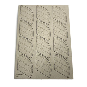 LX305-OO Laser Cut Card 120 Degree Pavement Corners (Pack of 12) - OO/4mm/1:76