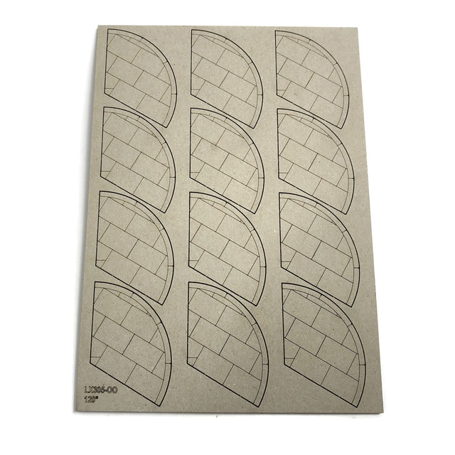 LX305-OO Laser Cut Card 120 Degree Pavement Corners (Pack of 12) - OO/4mm/1:76