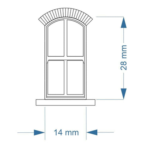 LX339-OO Arched Top 4 Pane Sash Windows (Pack of 6) - OO/4mm/1:76
