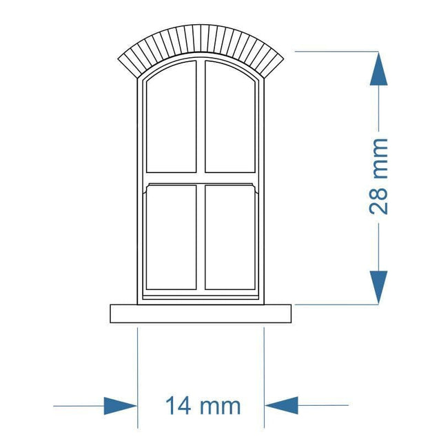 LX339-OO Arched Top 4 Pane Sash Windows (Pack of 6) - OO/4mm/1:76