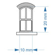 LX387-OO Arched Top 4 Pane Sash Windows (Pack of 8) - OO/4mm/1:76