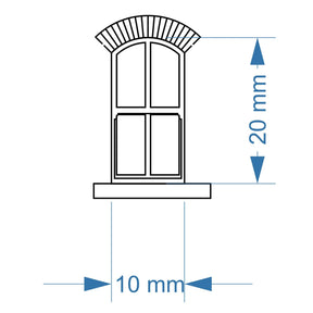 LX387-OO Arched Top 4 Pane Sash Windows (Pack of 8) - OO/4mm/1:76