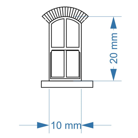 LX387-OO Arched Top 4 Pane Sash Windows (Pack of 8) - OO/4mm/1:76