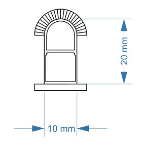 LX389-OO Arched Top 2 Pane Sash Windows (Pack of 7) - OO/4mm/1:76