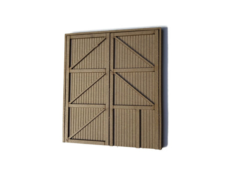 LX397-OO Large Wooden Industrial Door (48.4mm x 55.2mm) - OO/4mm/1:76- OO/4mm/1:76