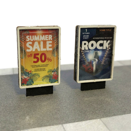 LX411-OO Freestanding Small Modern Advertising Billboards / Hoardings - OO/4mm/1:76