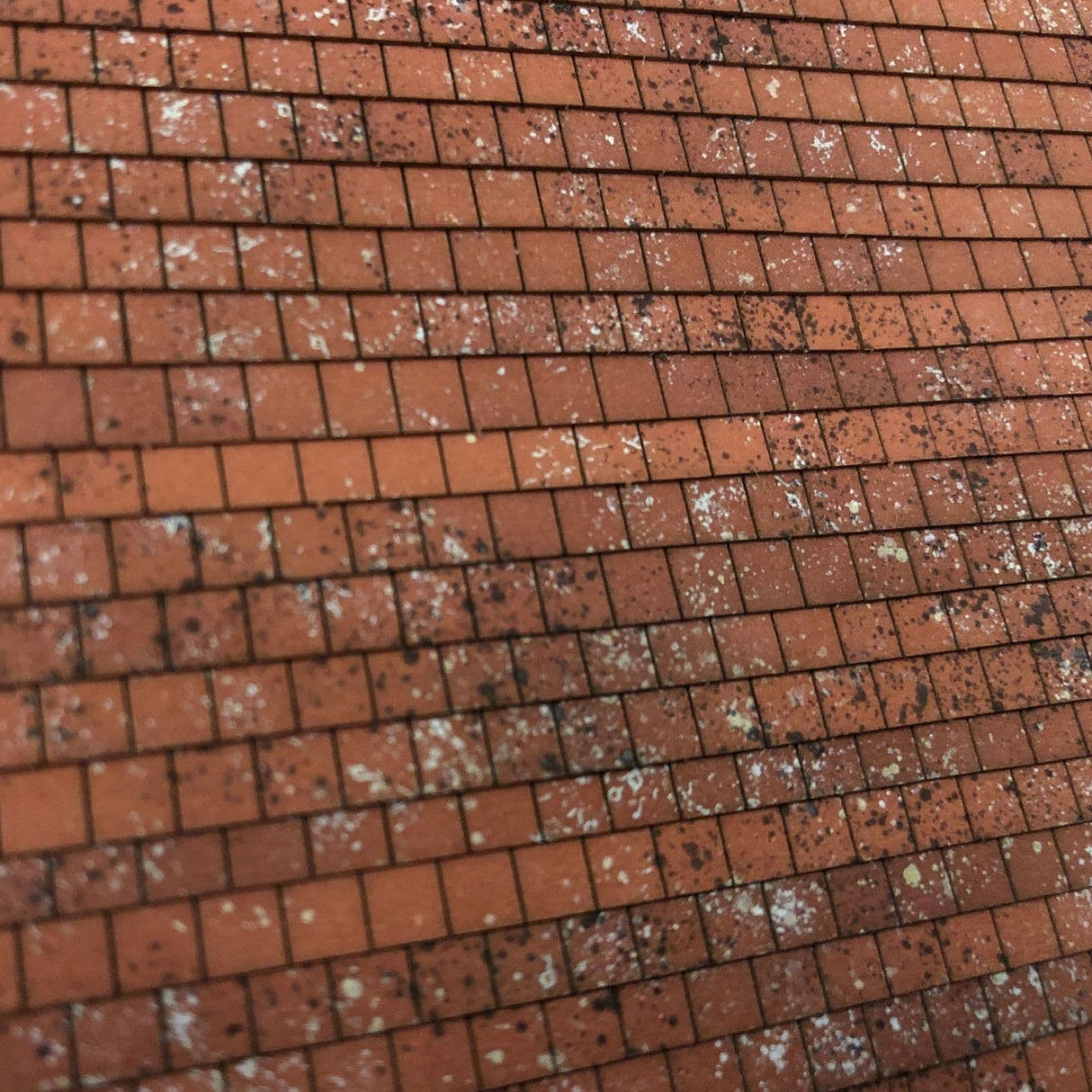 LX418-N Pre-Weathered Laser Cut Terracotta Roof Tiles Texture Paper (A5 Sheet) - N/2mm/1:148