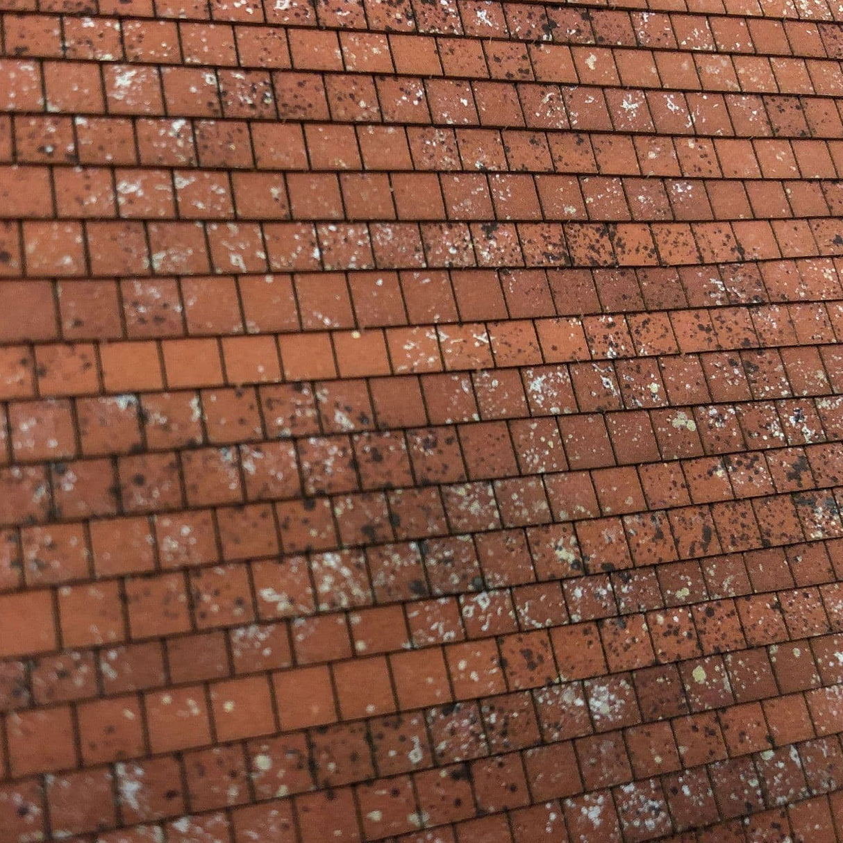 LX418-O Pre-Weathered Laser Cut Terracotta Roof Tiles Texture Paper (A4 Sheet) - O/7mm/1:43