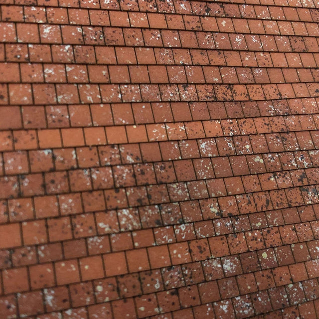 LX418-O Pre-Weathered Laser Cut Terracotta Roof Tiles Texture Paper (A4 Sheet) - O/7mm/1:43
