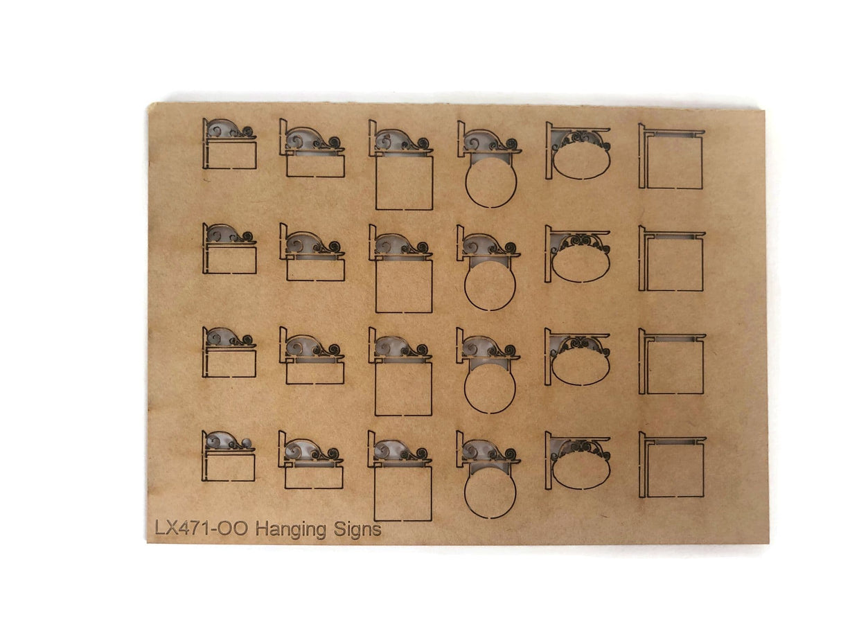 LX471-OO Hanging Shop / Cafe Signs (Pack of 24) - OO/4mm/1:76