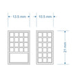 LX475-OO Rectangular Industrial Windows 10.5mm x 21 & 13.5 x 21mm (Pack of 18) OO/4mm/1:76