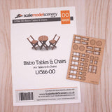 LX566-OO Wooden Bistro Tables & Chairs - OO/4mm/1:76
