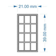LX582-O Large 12 Pane Industrial Windows (Pack of 4) - O/7mm/1:43