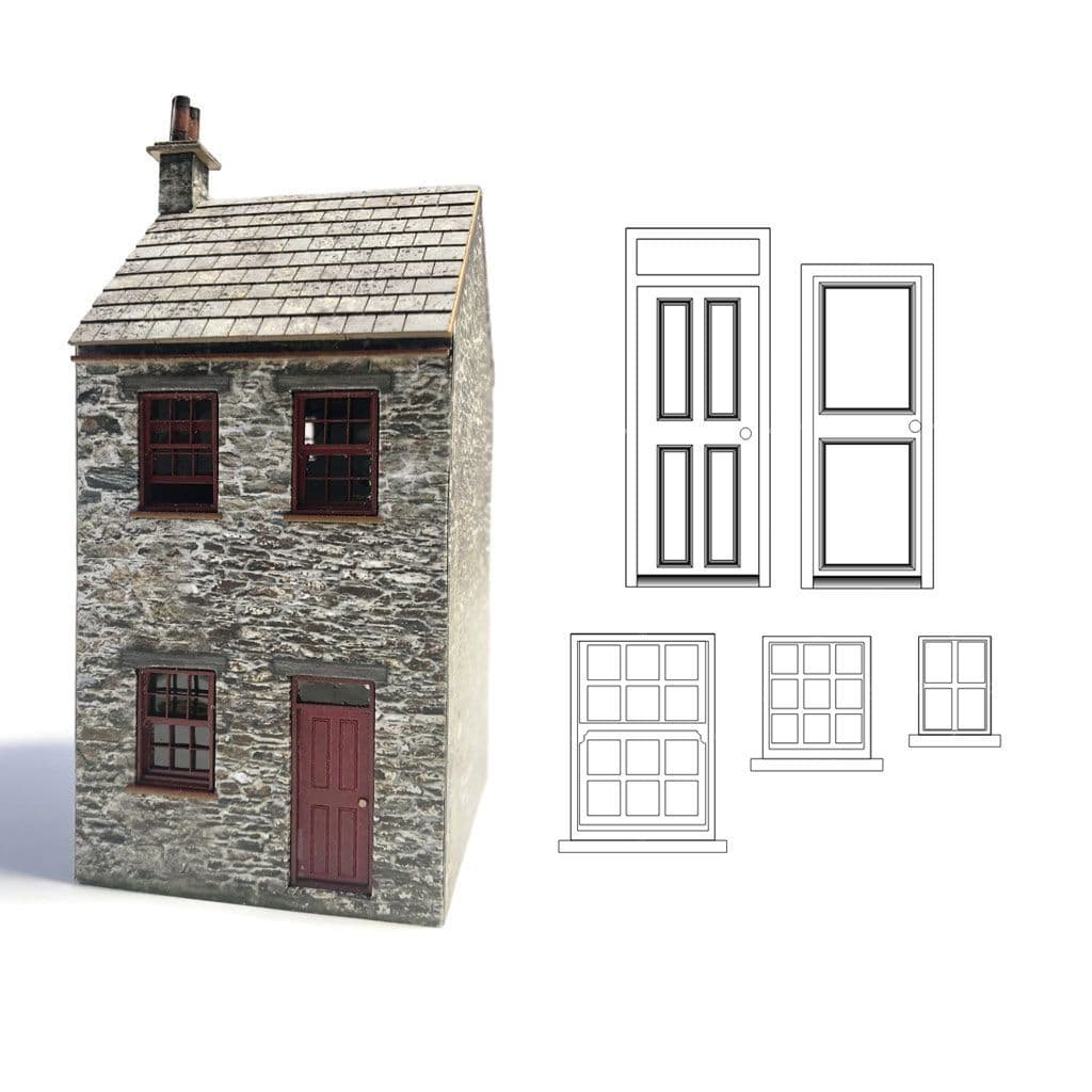Window Scale Model LX583-OO Assorted Terraced House Windows & Doors - OO/4mm/176 β Scale ...