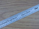 Model Makers Scale Ruler -  OO Gauge / 4mm - Steel