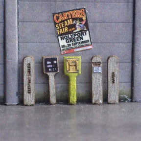 MP009-OO Laser Cut Concrete Marker Posts - Fire Hydrant, Gas, Water (Pack of 20) - OO/4mm/1:76