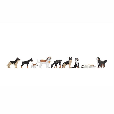 Noch 15717 Assorted Dogs (Pack of 9) OO/HO