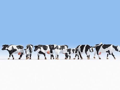 Noch 15725 Black & White Cows (Pack Of 7) (OO/HO)